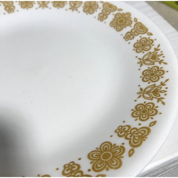 Corelle Vintage Butterfly Gold Floral Salad Cereal Bowl & Salad Toast Plate Set - Picture 5 of 11
